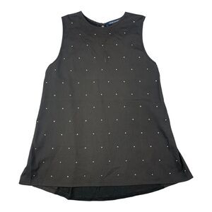 FRENCH CONNECTION WOMEN'S CHIFFON BLOUSE BLACK POLKA DOT COLD SHOULDER SIZE XS